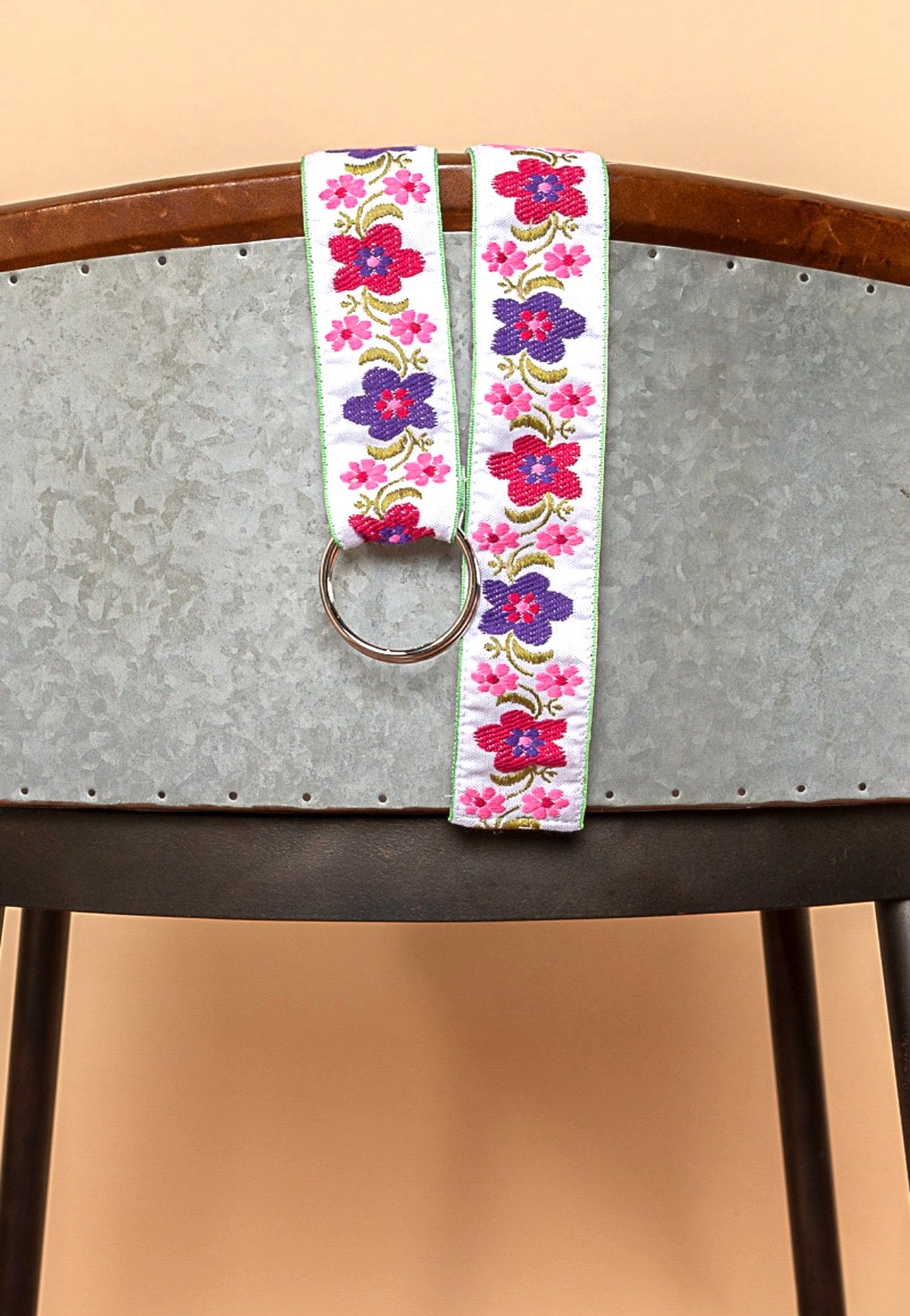 Ribbon Belt (Bright Embroidered Flowers)
